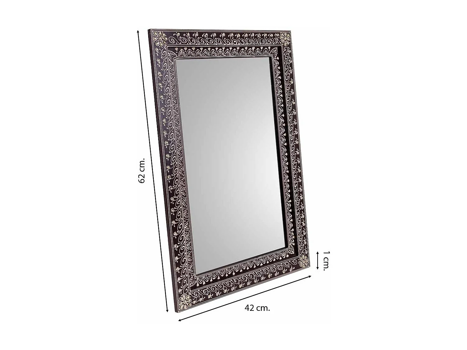 Specchio in legno grigio 42x1x62h