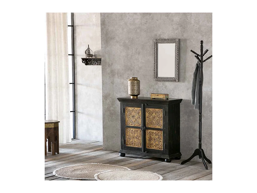 Grauer Holzspiegel 42x1x62h cm