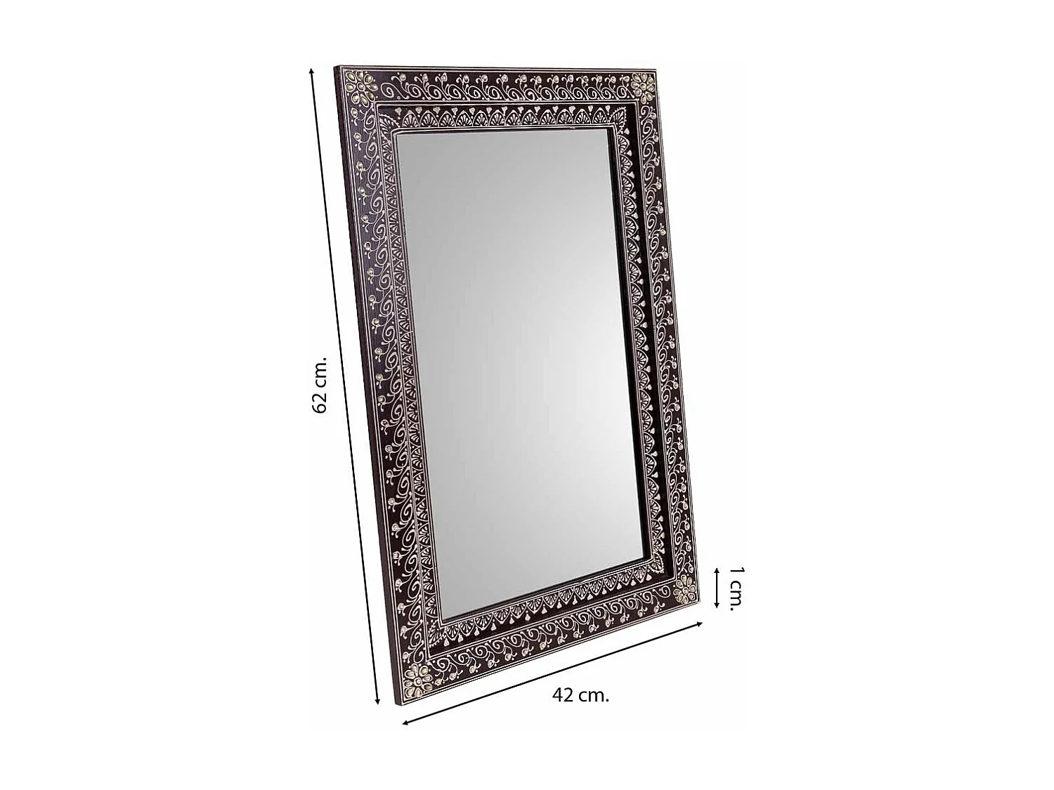 Espelho de madeira cinza 42x1x62