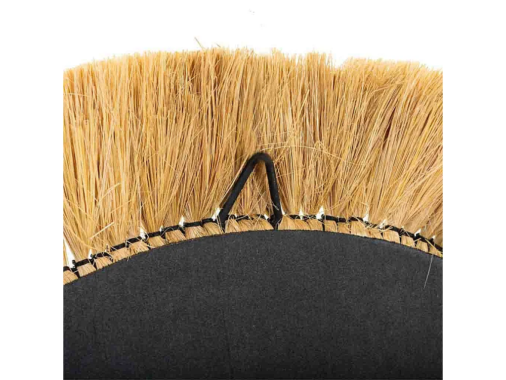 Espelho oval de fibra natural marrom 55x44x6