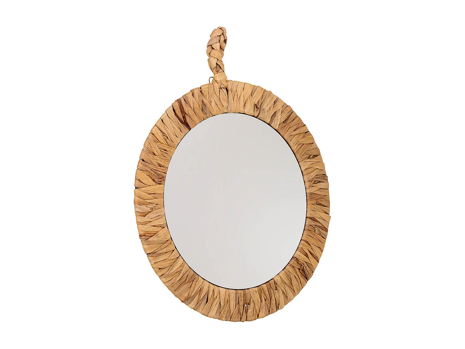 Miroir rond en fibre naturelle marron d35/25x02h