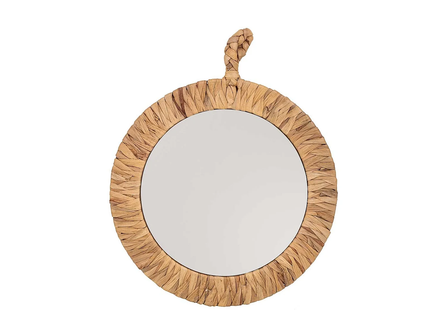 Miroir rond en fibre naturelle marron d35/25x02h