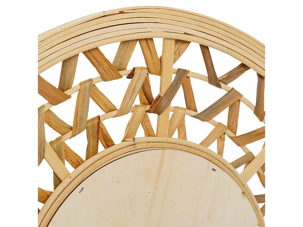 Espejo de bambú y fibra natural marrón d46,5x2