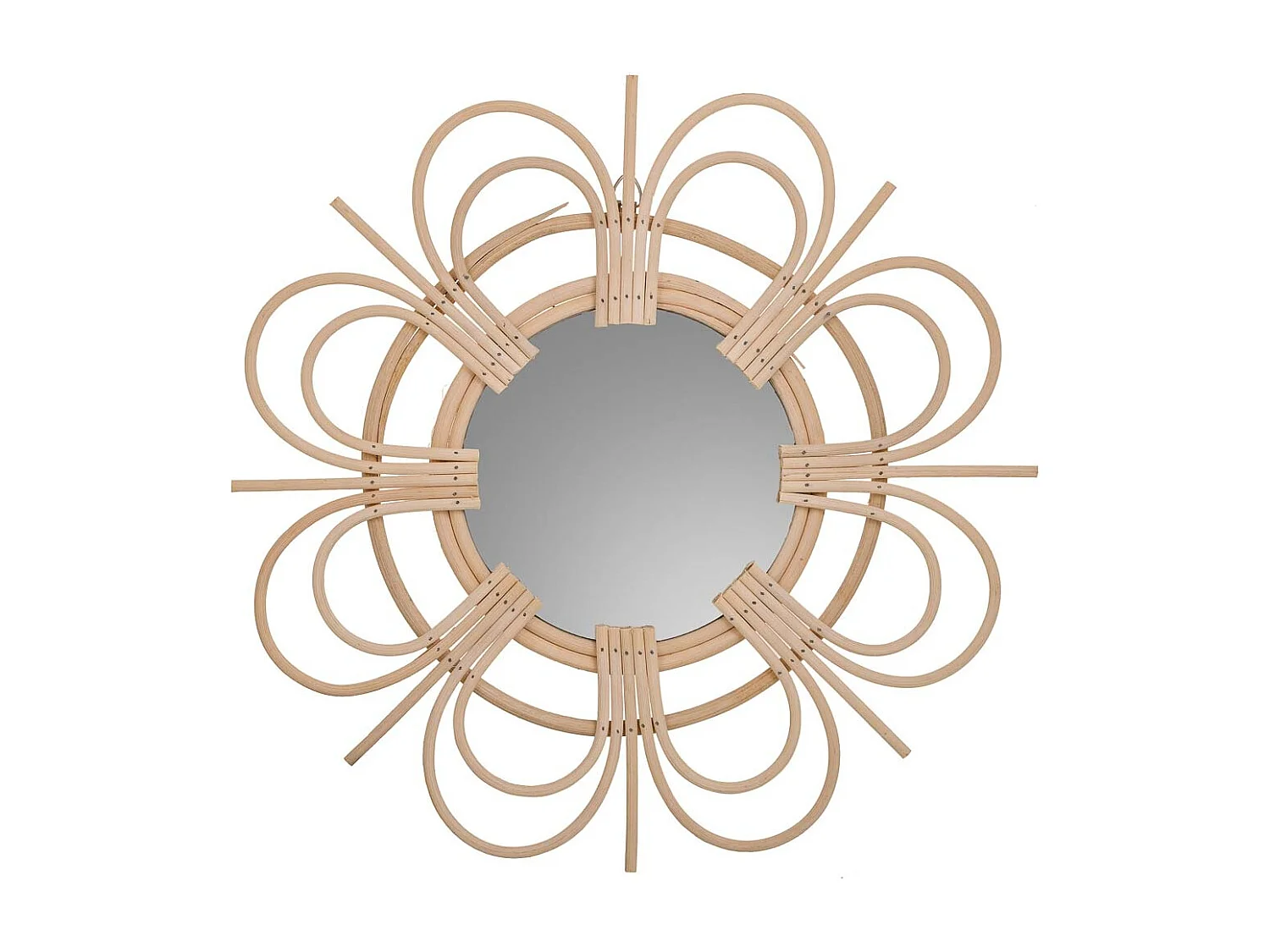 Espejo de bambú marrón d40/16,5x02