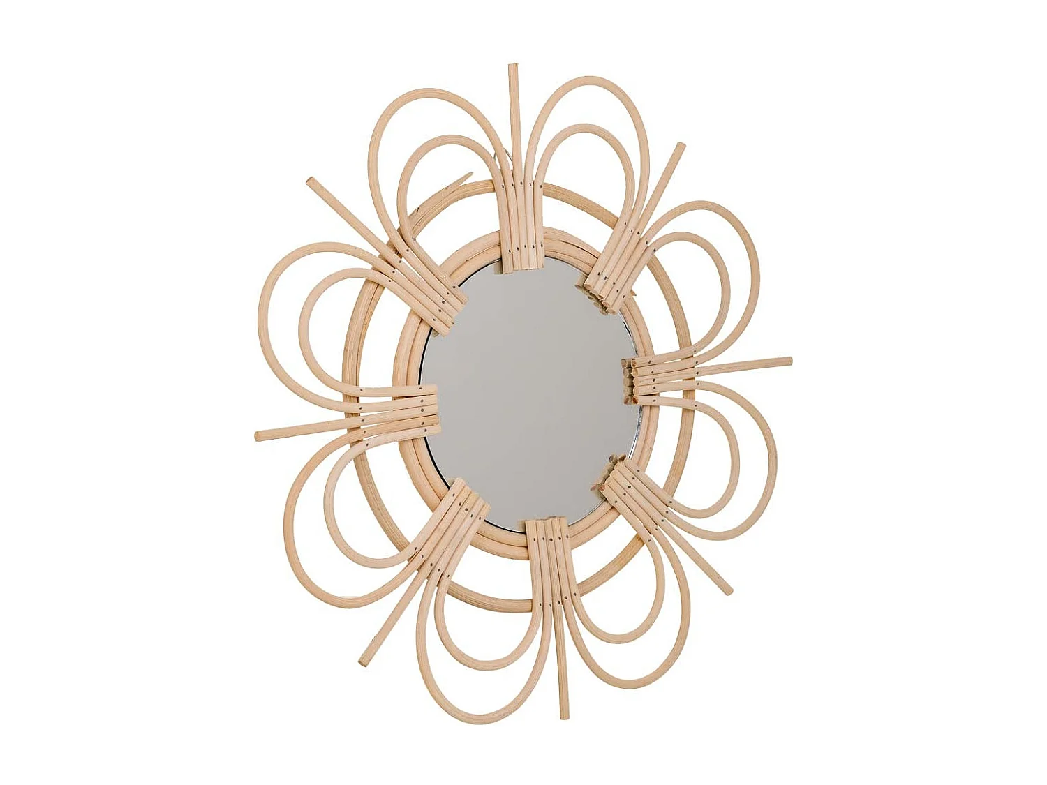 Espejo de bambú marrón d40/16,5x02