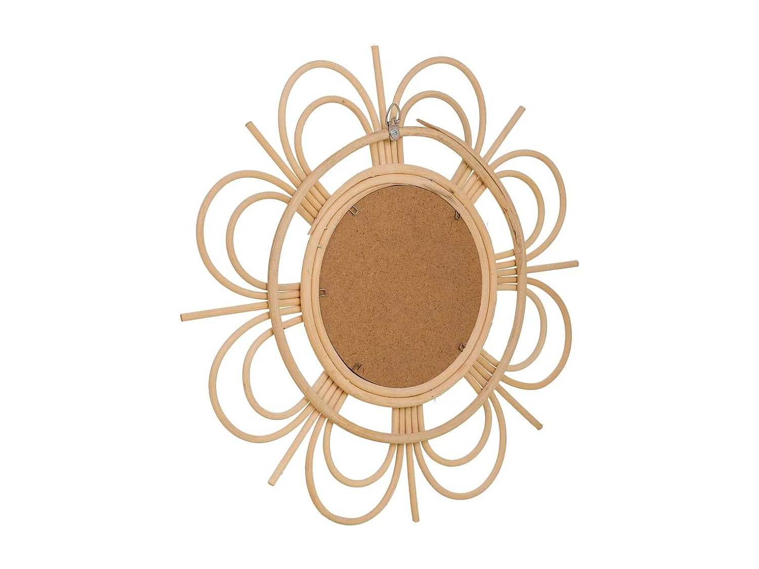 Espejo de bambú marrón d40/16,5x02