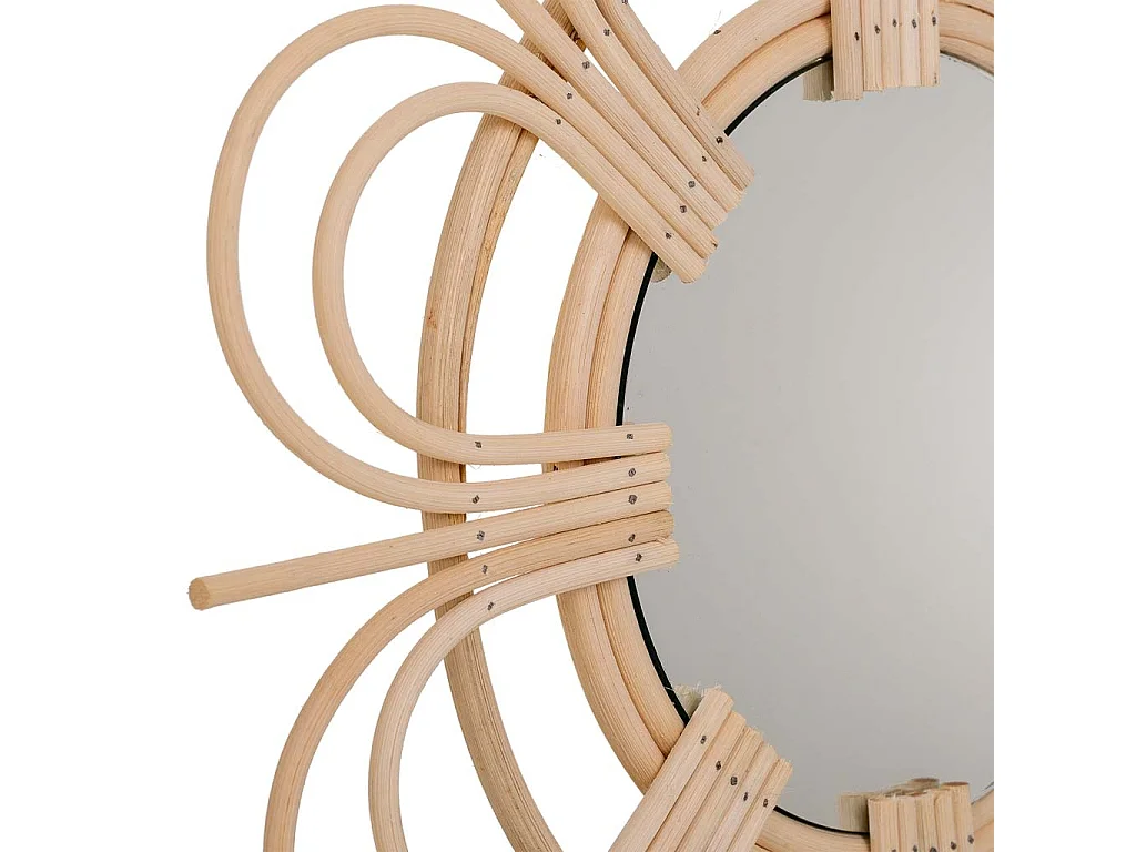 Espejo de bambú marrón d40/16,5x02