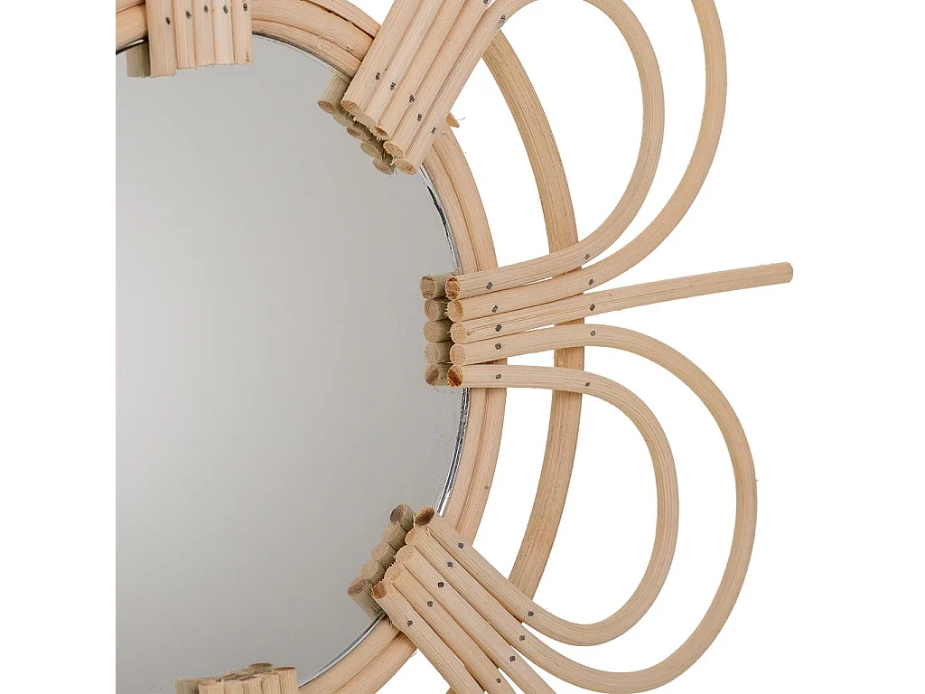 Espejo de bambú marrón d40/16,5x02