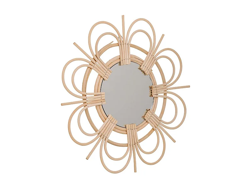 Specchio in bambù marrone d40/16,5x02h