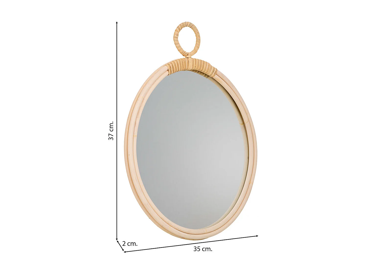 Brauner Bambusspiegel 37/35x02h cm