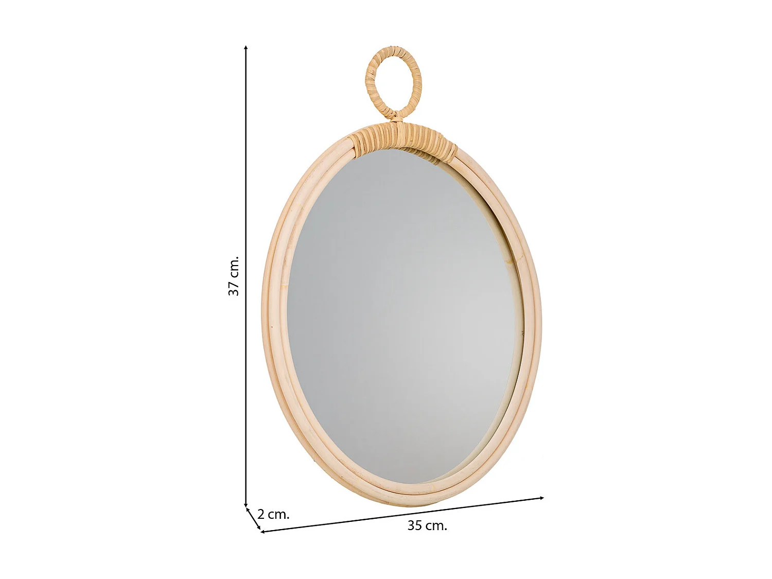 Brauner Bambusspiegel 37/35x02h cm