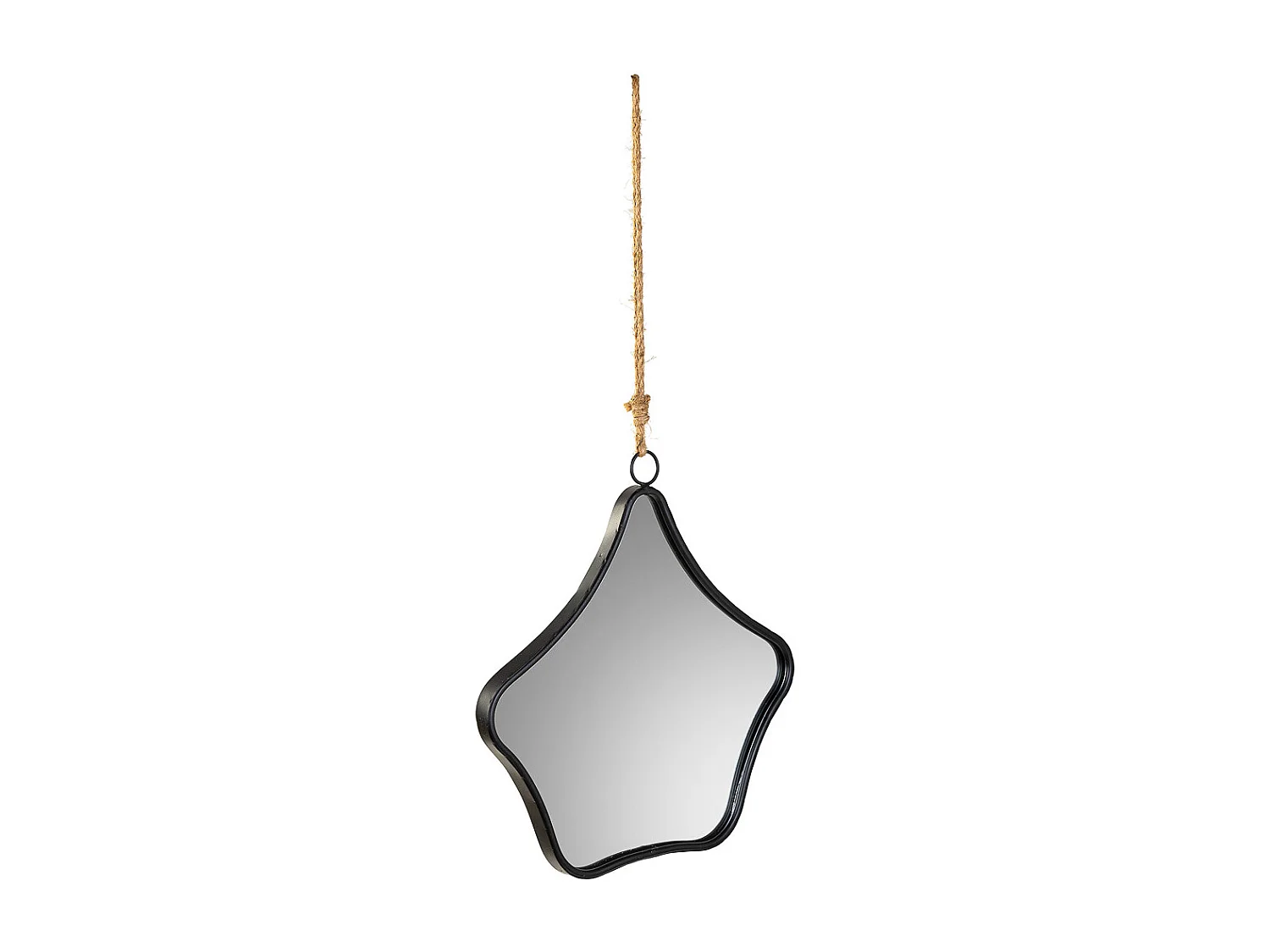 Specchio in metallo e corda marrone 37x3x41,5h