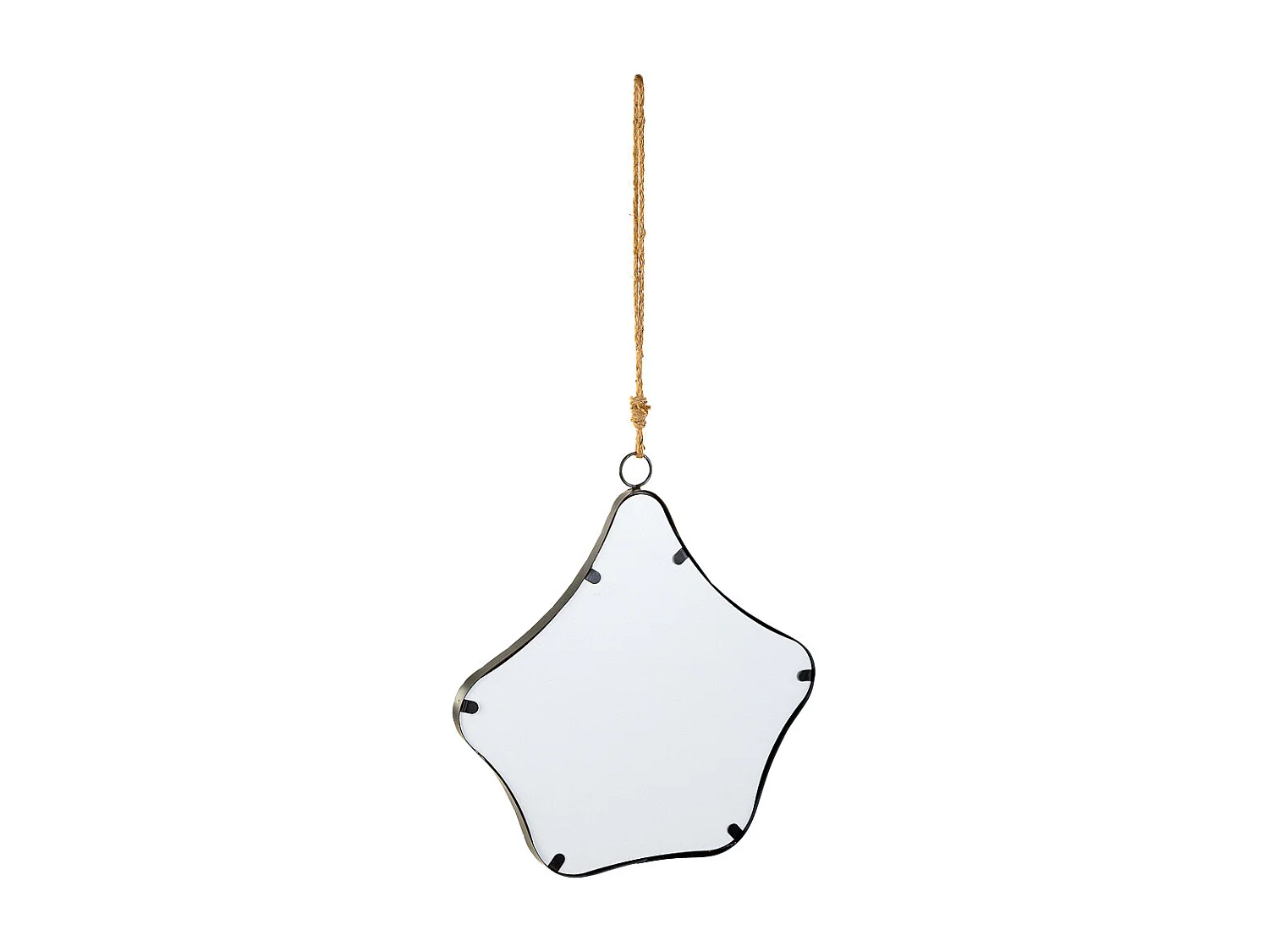 Specchio in metallo e corda marrone 37x3x41,5h