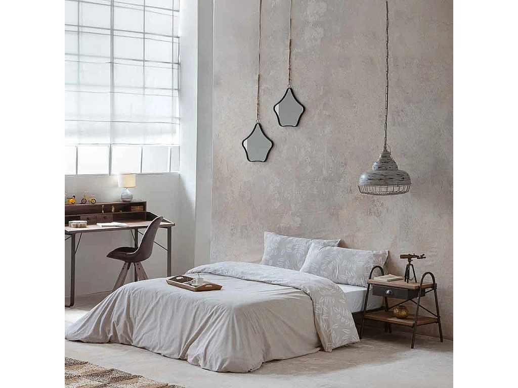 Espejo de metal y cuerda marrón 37x3x41.5