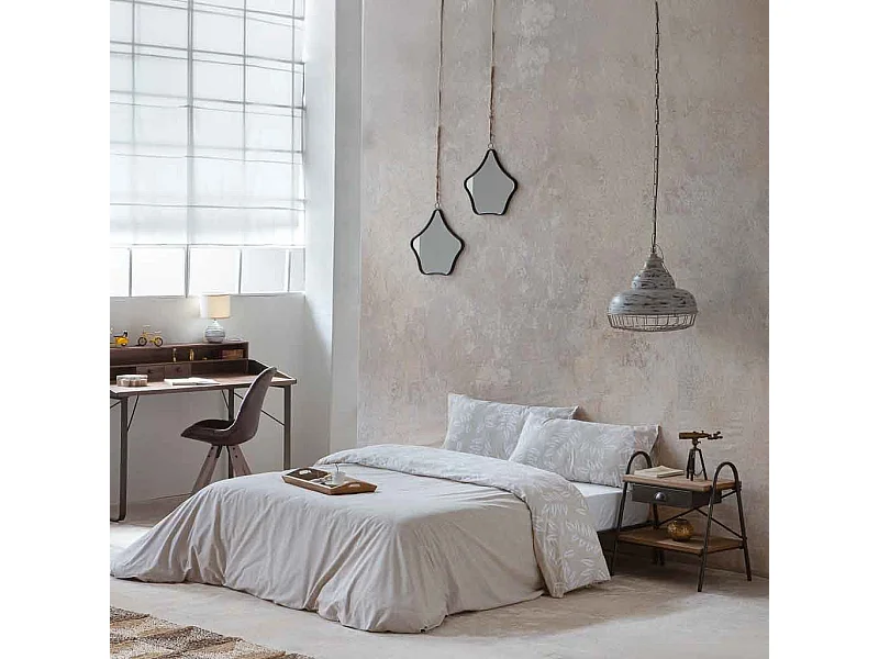 Espelho de metal e corda marrom 37x3x41,5