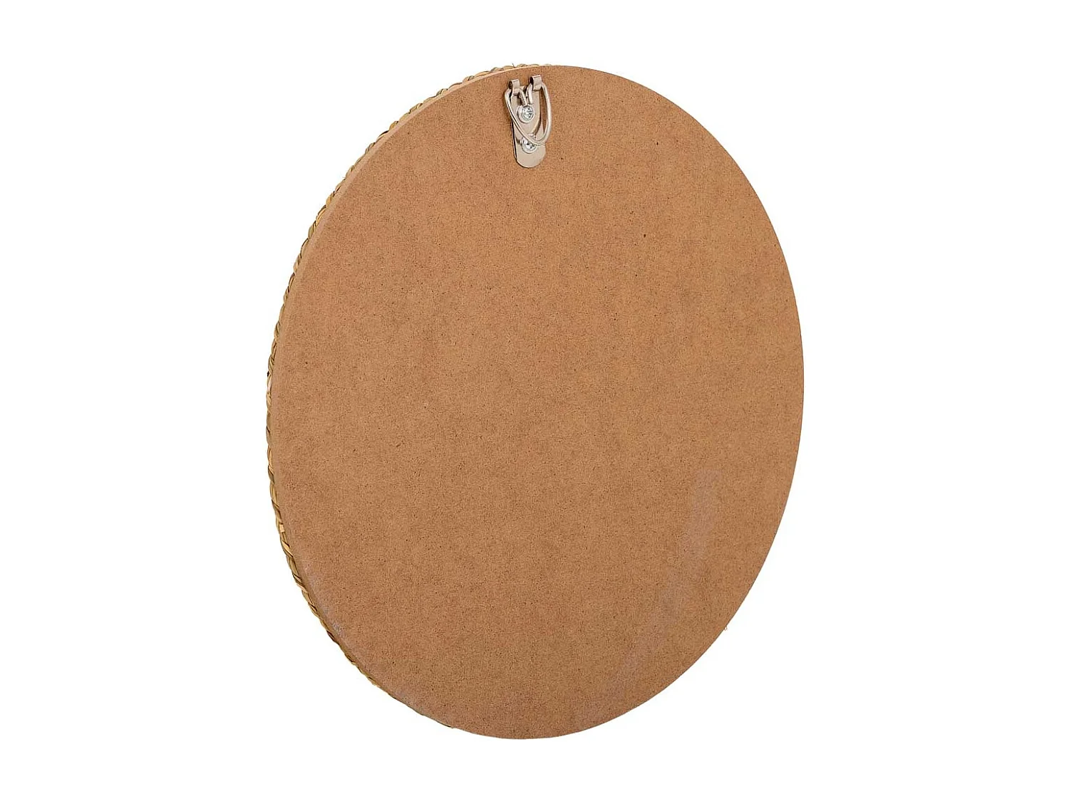 Miroir rond en fibre naturelle marron d25/13.5x02h