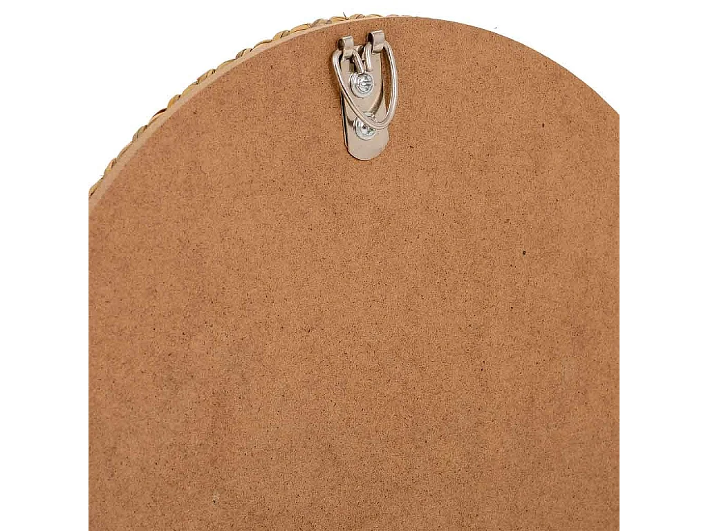 Miroir rond en fibre naturelle marron d25/13.5x02h