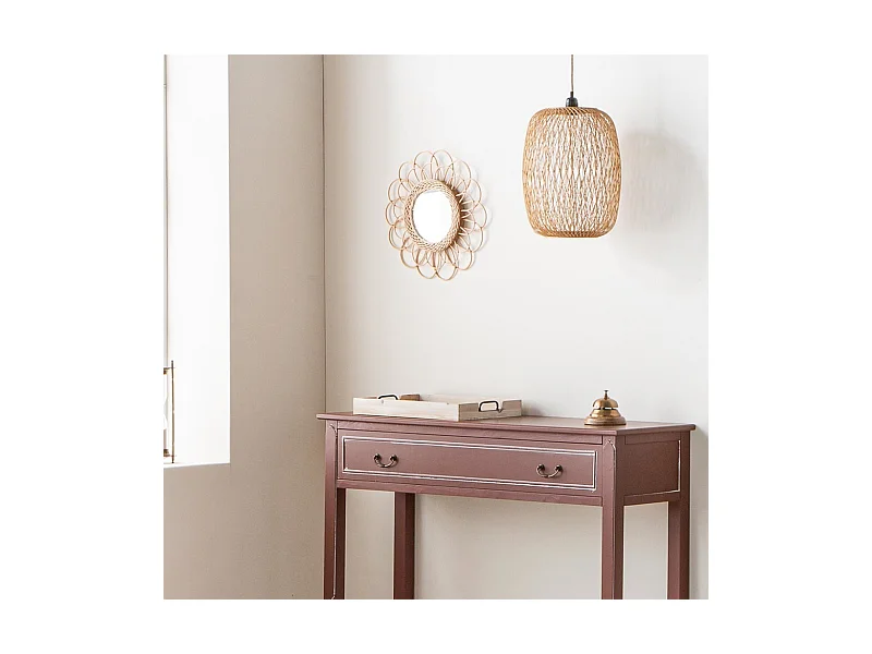 Brauner Bambusspiegel d40/16,5x02h cm