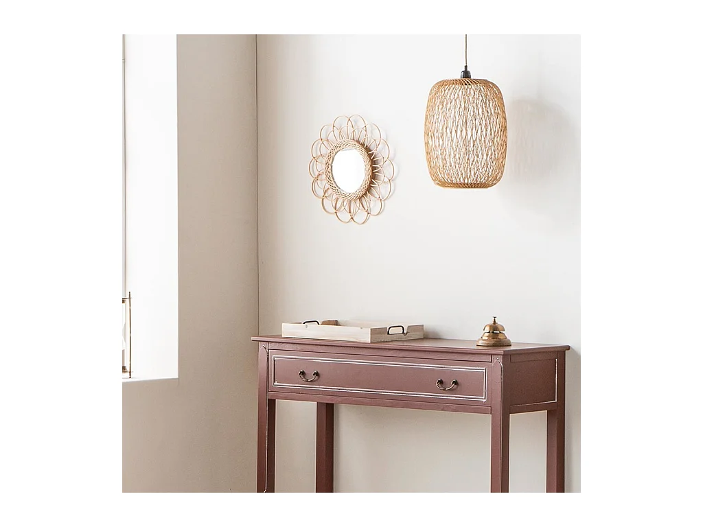 Brauner Bambusspiegel d40/16,5x02h cm