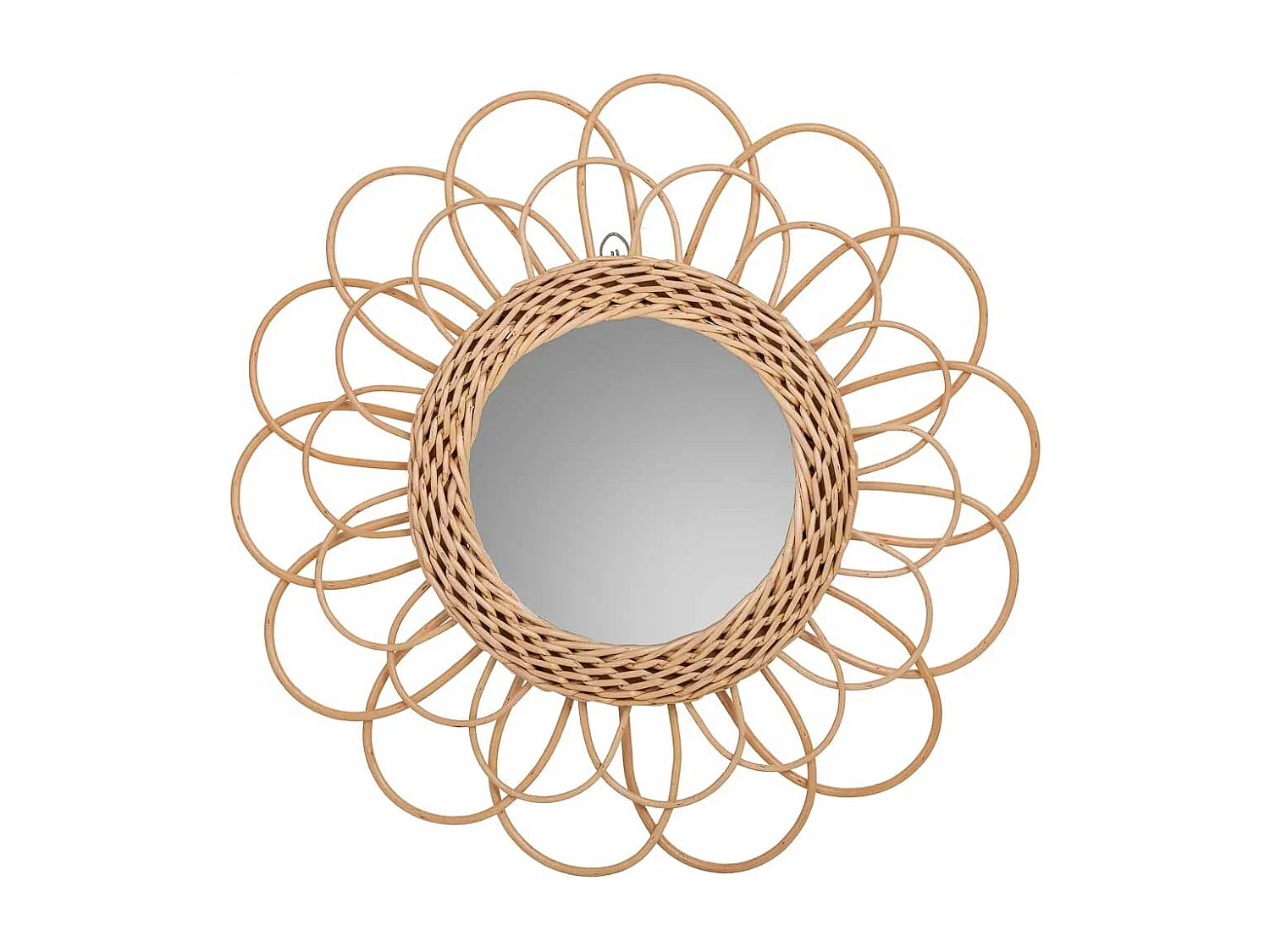 Specchio in bambù marrone d40/16,5x02h