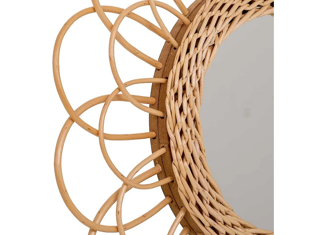 Specchio in bambù marrone d40/16,5x02h