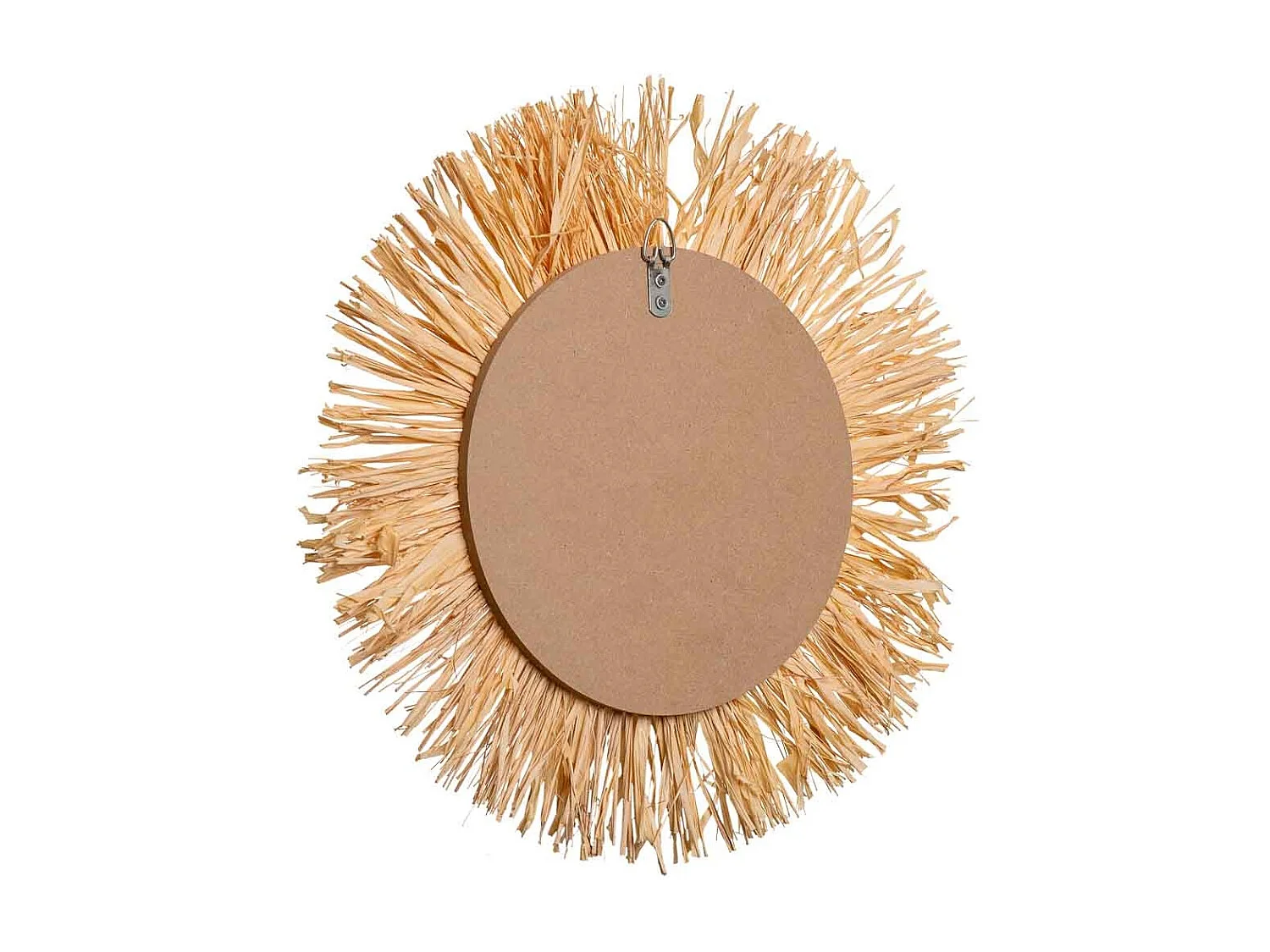 Specchio rotondo in fibra naturale marrone d44/13,5x02h