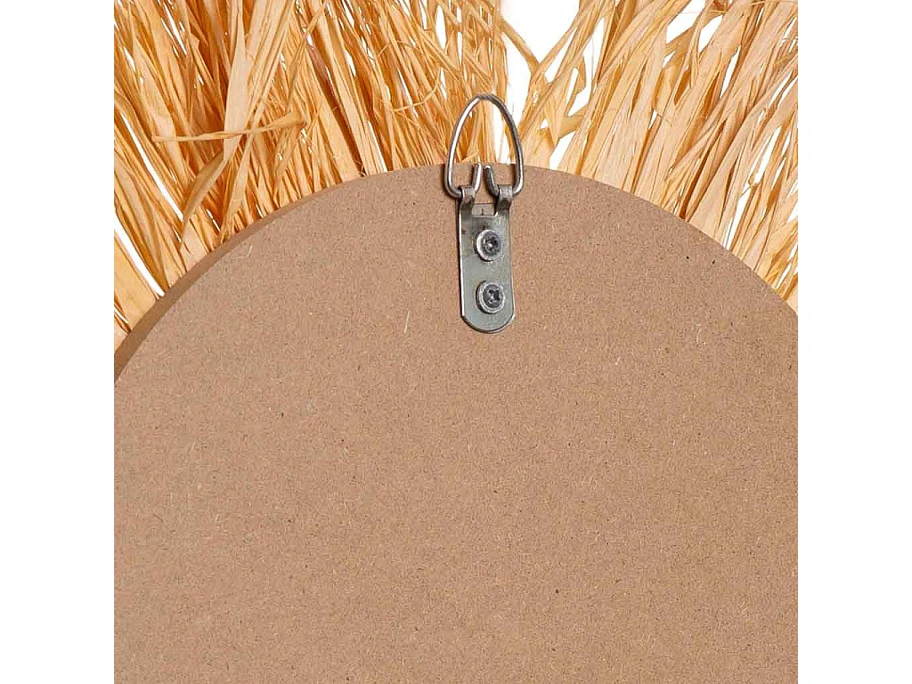 Specchio rotondo in fibra naturale marrone d44/13,5x02h