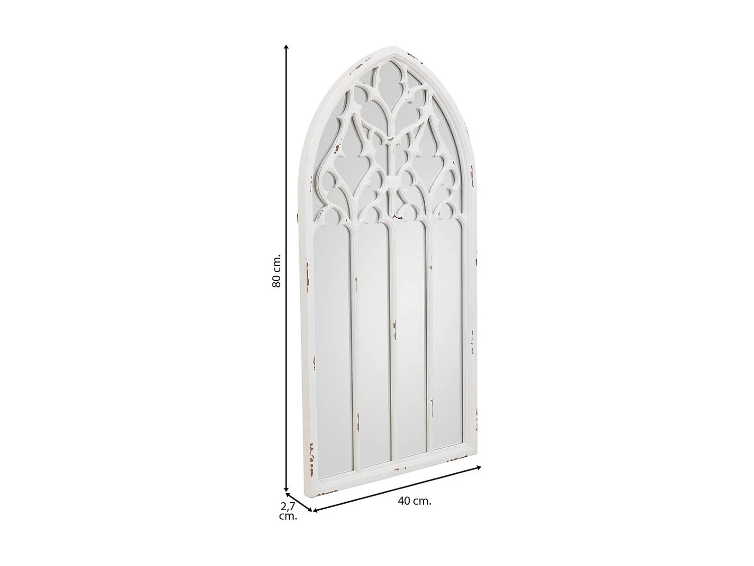 Miroir en bois blanc 40x2.7x80h