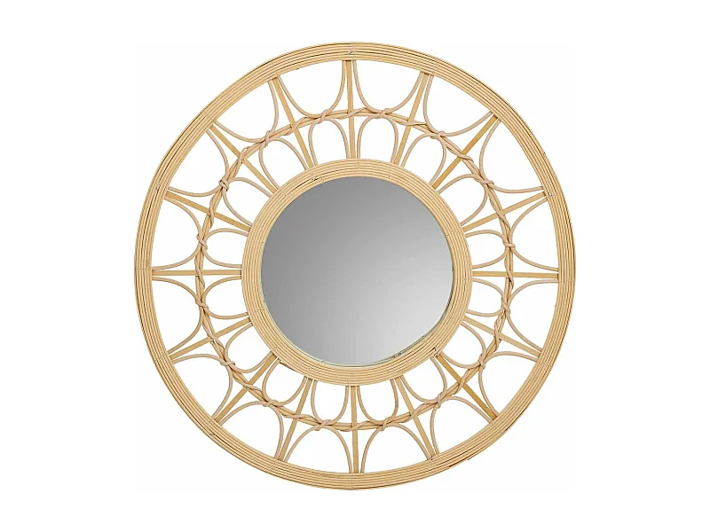 Miroir en rotin et bambou marron d56x2h