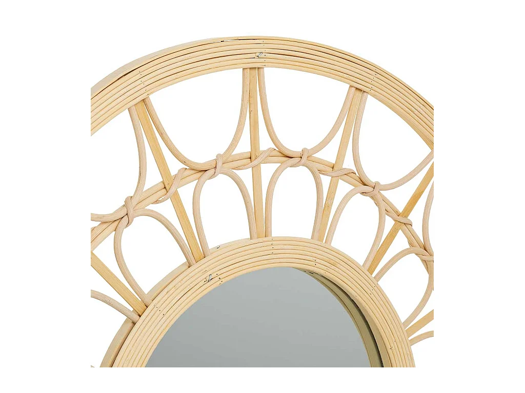 Espejo de ratán y bambú marrón d56x2