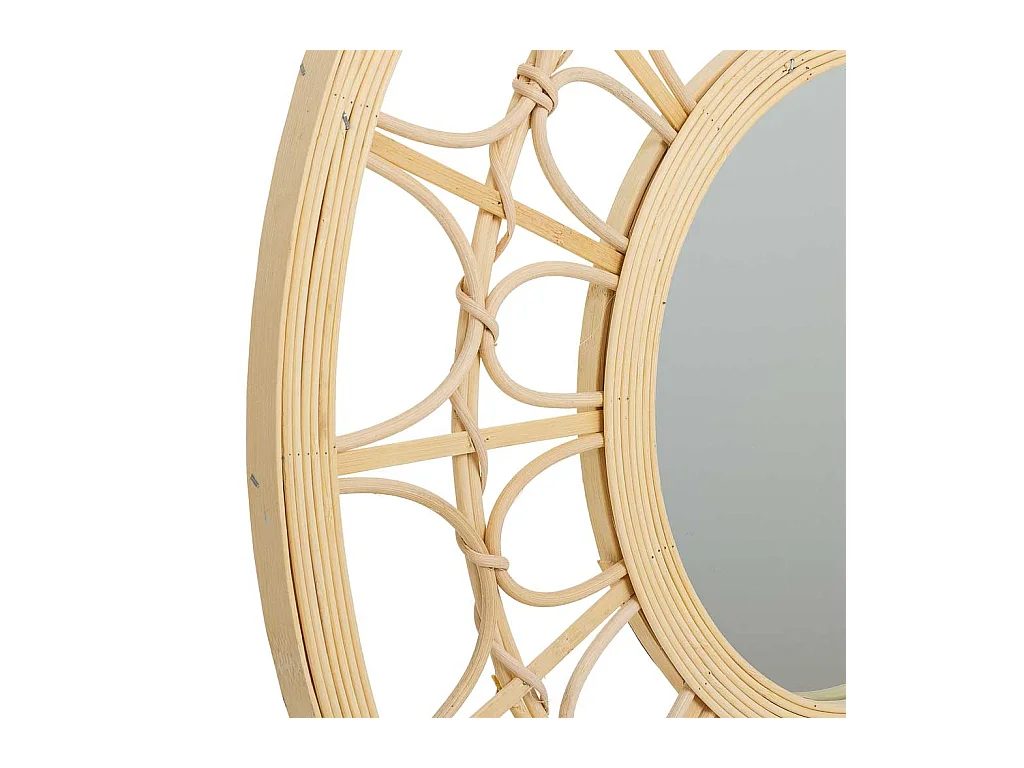 Espejo de ratán y bambú marrón d56x2