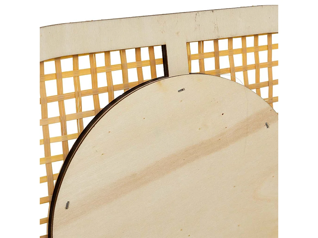 Espejo de bambú marrón 42x28x1