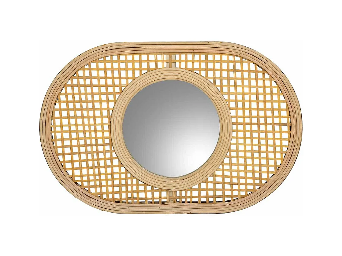 Miroir en bambou marron 42x28x1h