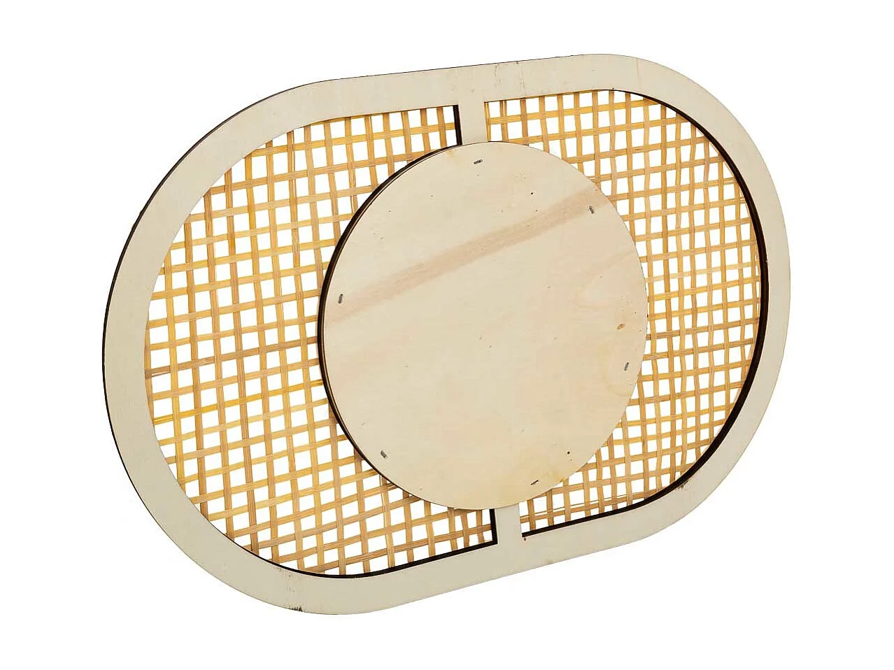 Espelho de bambu marrom 42x28x1