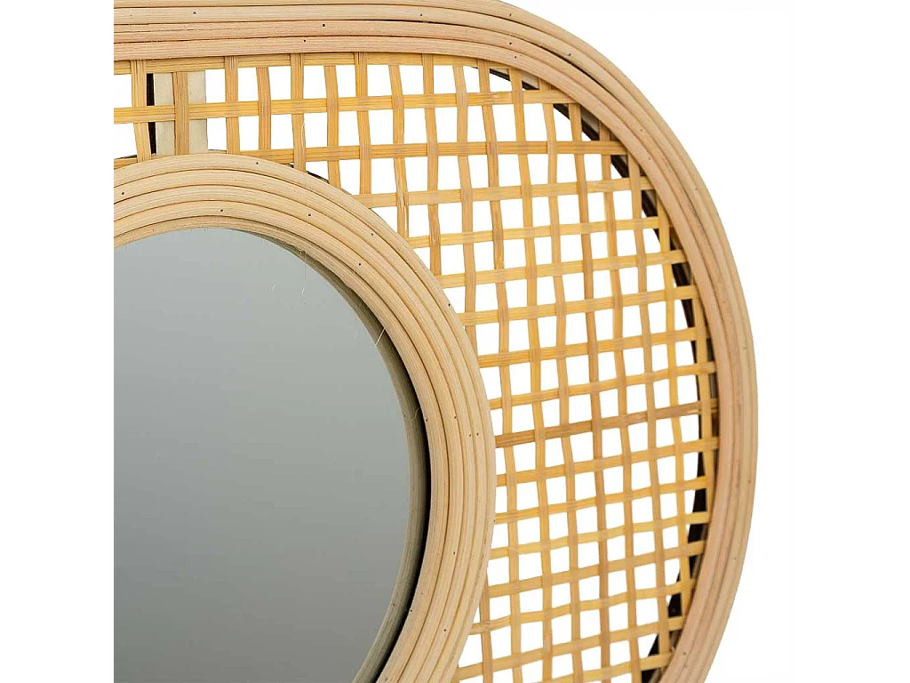 Espelho de bambu marrom 42x28x1
