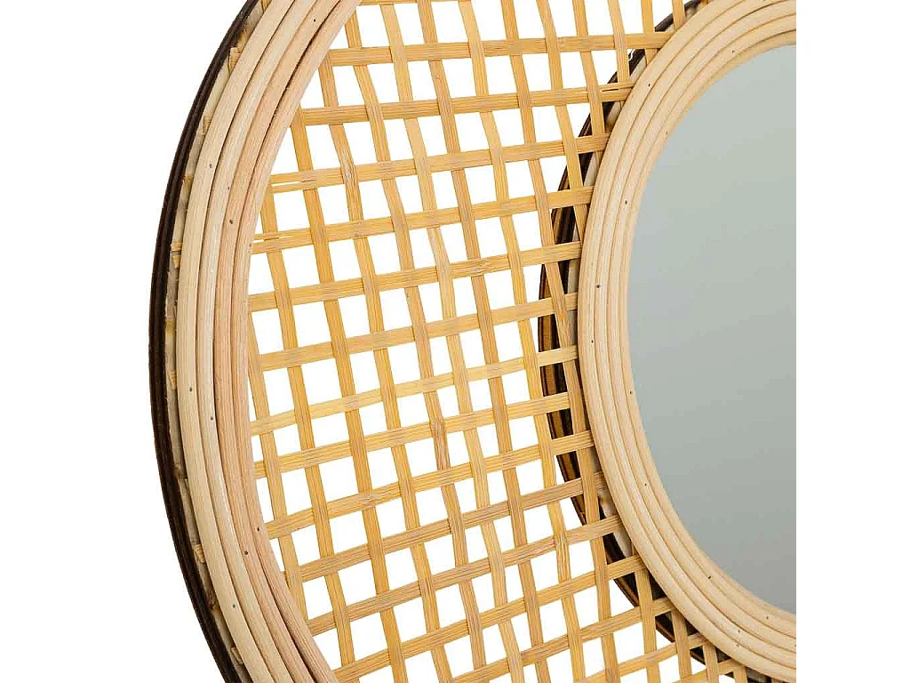 Espelho de bambu marrom 42x28x1