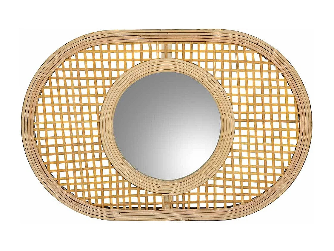Specchio in bambù marrone 42x28x1h