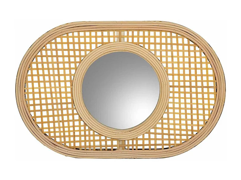 Brauner Bambusspiegel 42x28x1h cm