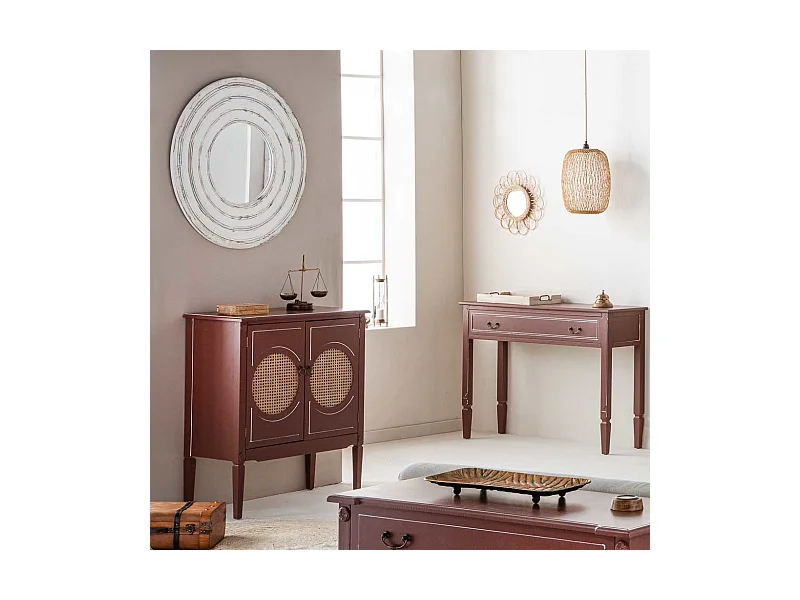 Spiegel mit weißem Relief 80x2h cm