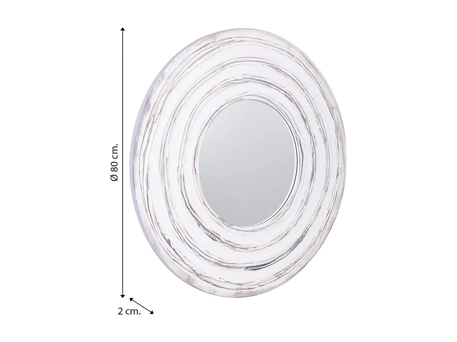 Miroir en relief blanc 80x2h