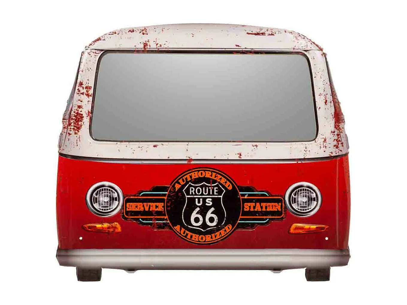 Espelho de parede de metal vermelho 82x72x5