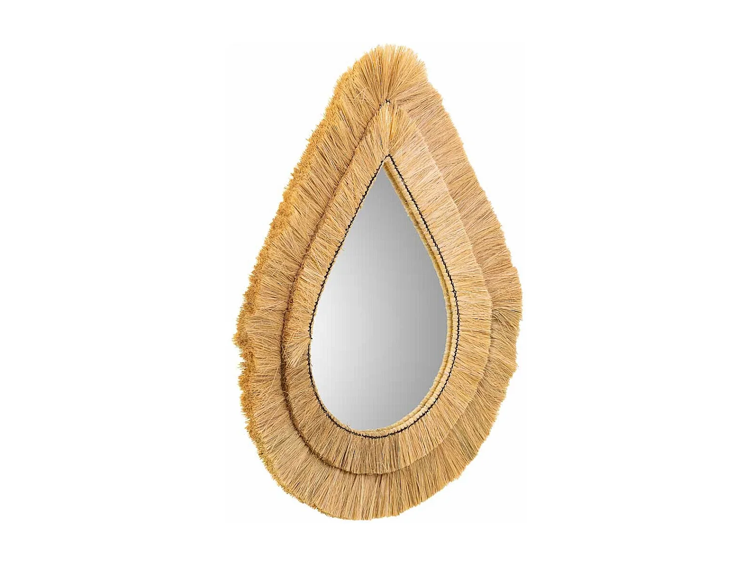 Specchio in fibra naturale marrone 62x80x3h