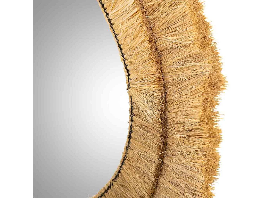 Specchio in fibra naturale marrone 62x80x3h