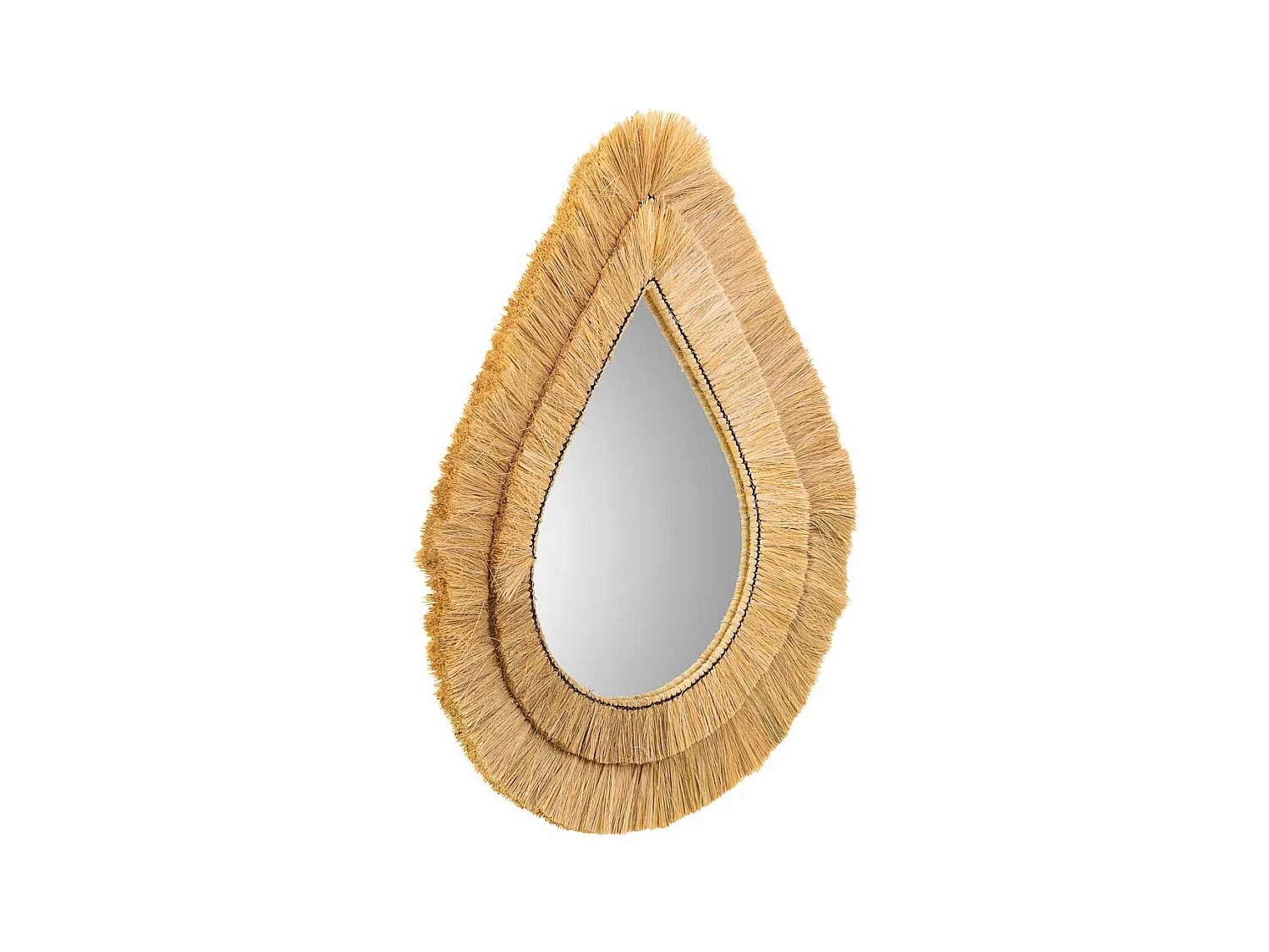 Miroir en fibre naturelle marron 62x80x3h