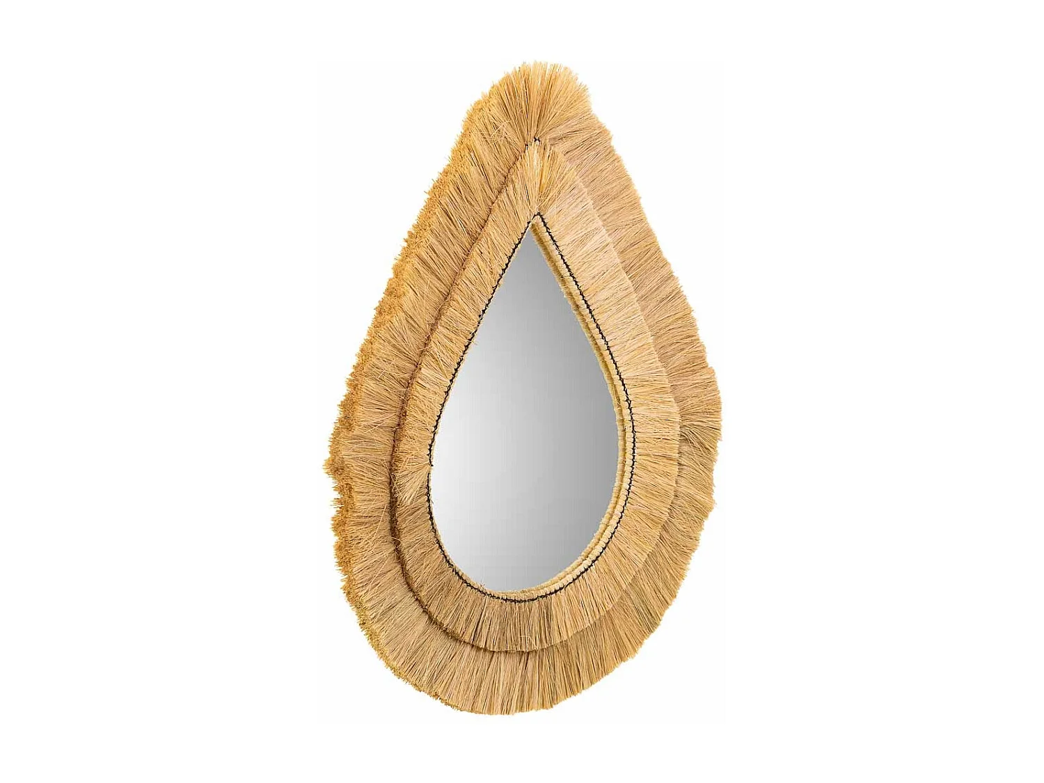 Espejo de fibra natural marrón 62x80x3