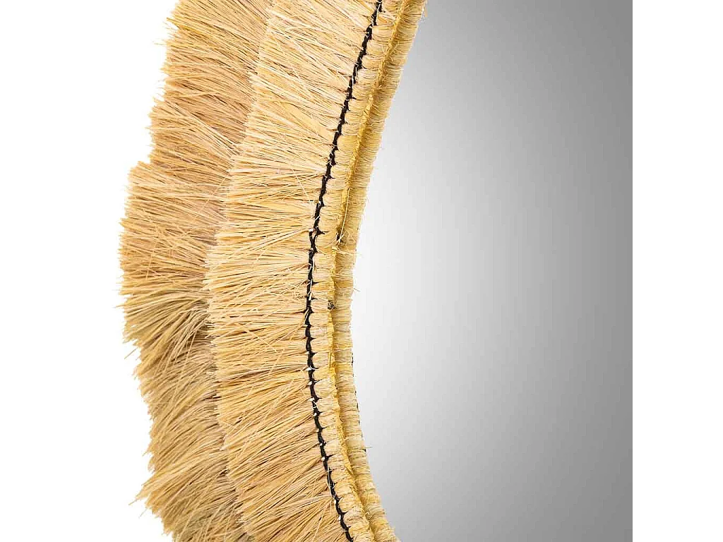 Espejo de fibra natural marrón 62x80x3