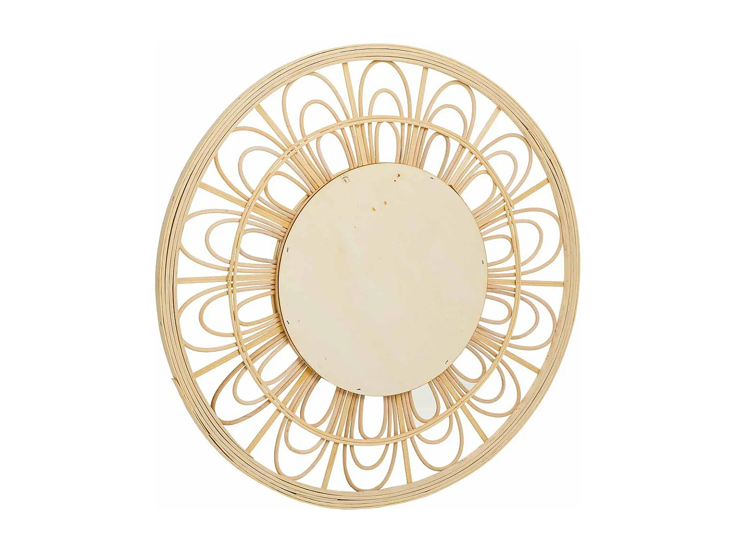 Espelho marrom de rattan e bambu d55.5x2