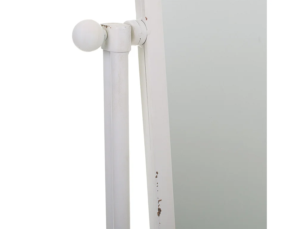 Standspiegel und weiße Metallschublade 65x38x184h cm