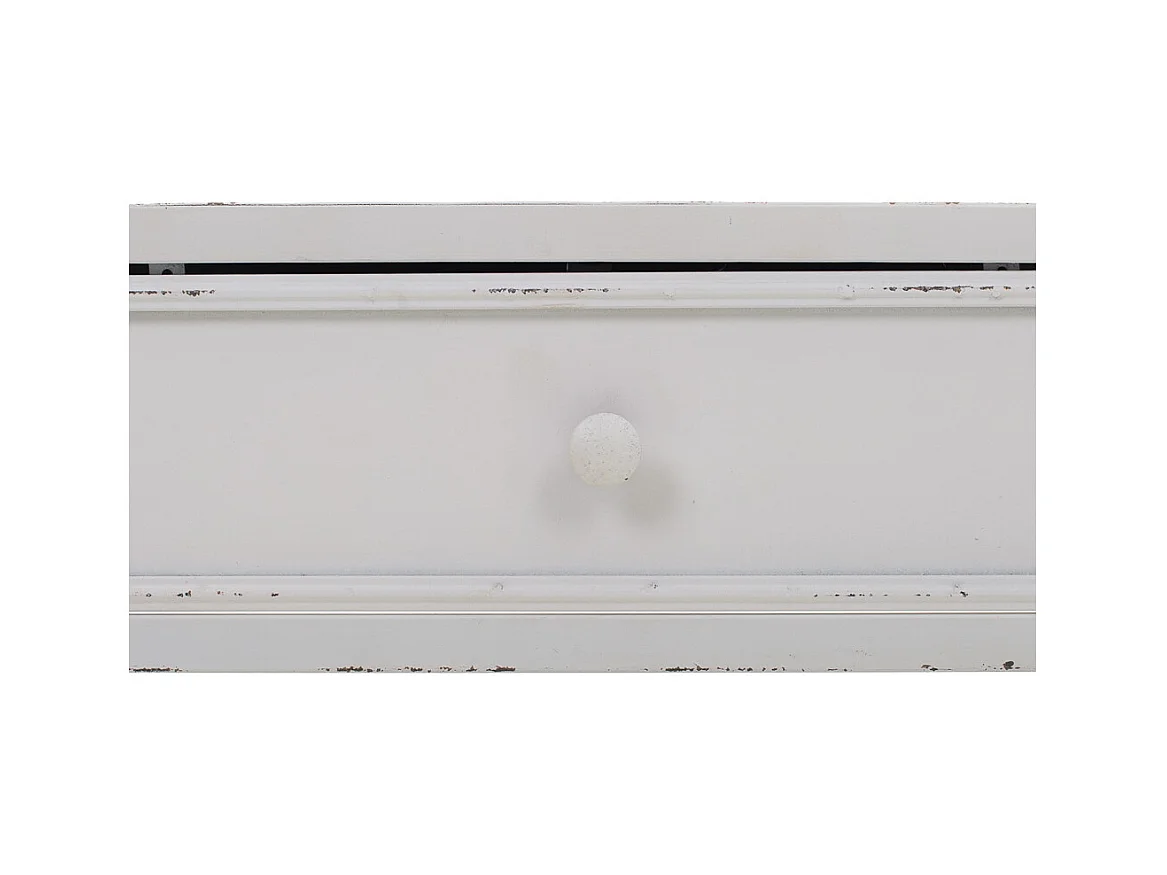 Specchio da terra e cassetto in metallo bianco 65x38x184h