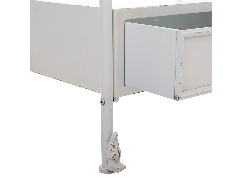 Standspiegel und weiße Metallschublade 65x38x184h cm